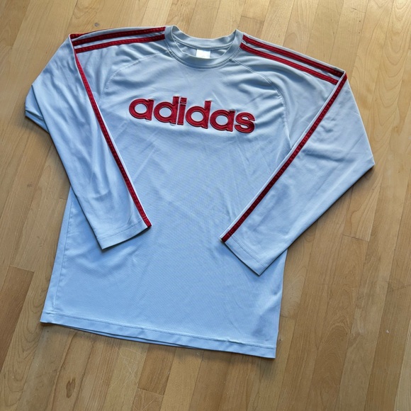 Vintage Adidas Mens Thrashed Spell Out
Center Logo Long Sleeve T-Shirt - Picture 2 of 4